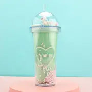 Cute 380ml Insulated Tumbler with Straw