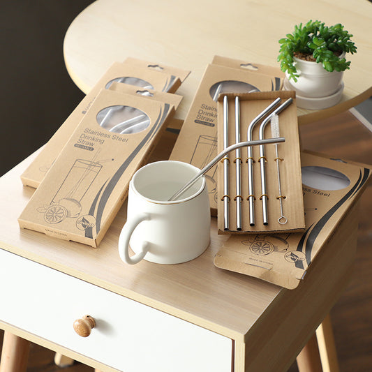 Eco-Friendly Stainless Steel Straw Kit with Brush