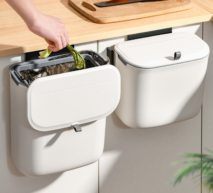 Nordic Style Wall-Mounted Kitchen Trash Bin with Lid