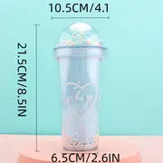 Cute 380ml Insulated Tumbler with Straw