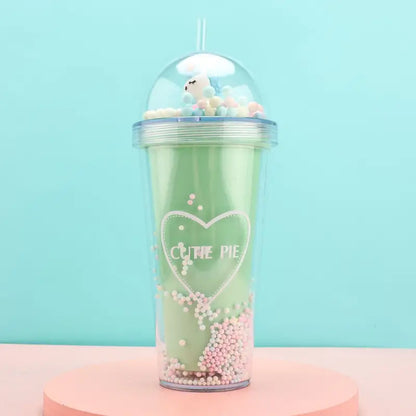 Cute 380ml Insulated Tumbler with Straw