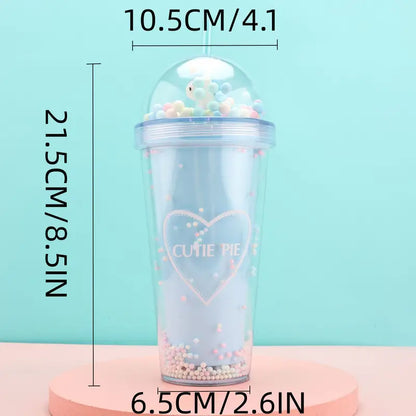 Cute 380ml Insulated Tumbler with Straw