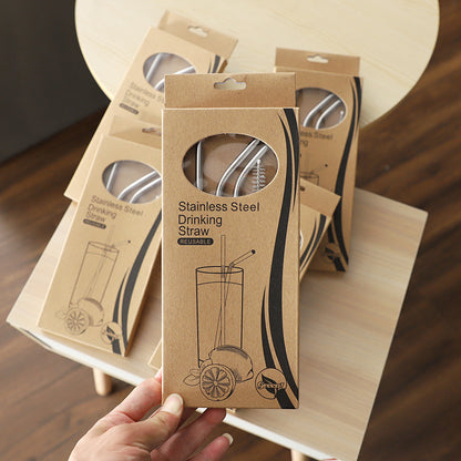Eco-Friendly Stainless Steel Straw Kit with Brush