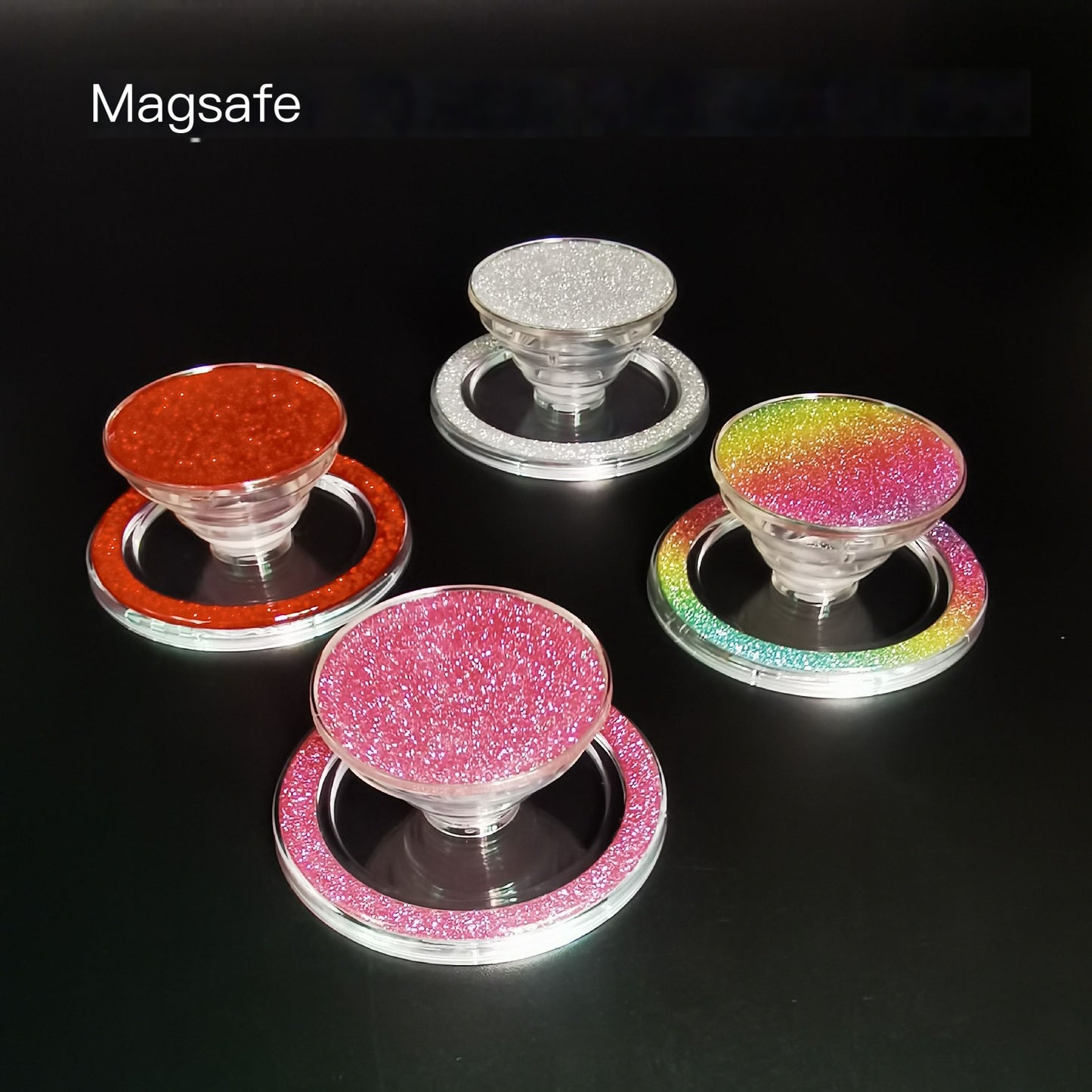 MagSafe Magnetic Transparent Glitter Phone Stand Base