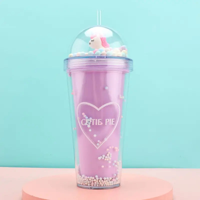Cute 380ml Insulated Tumbler with Straw