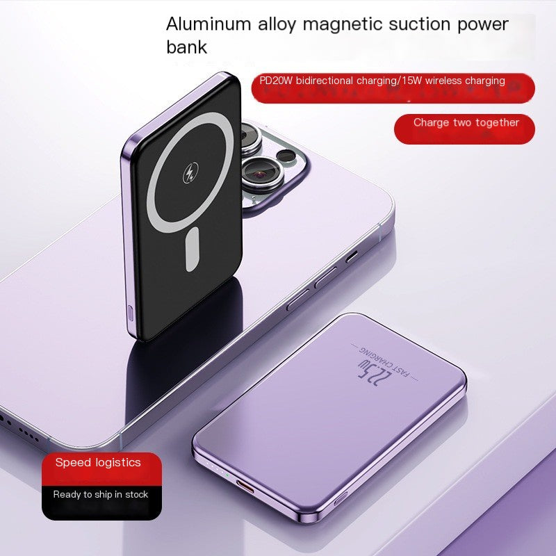 New MagSafe Aluminum Magnetic Power Bank 5000mAh