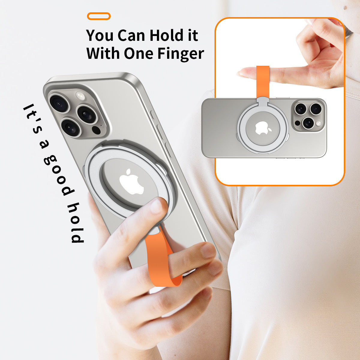 MagSafe Phone Ring Holder with Strong Magnetic Support